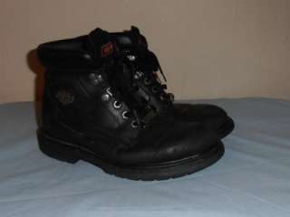 HARLEY DAVIDSON MOTORCYCLE BOOTS BLACK LEATHER LACE UP MENS SIZE 9 