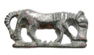 Circa 2nd 3rd century AD. Roman bronze fibula depicting a horse 
