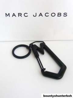 MARC JACOBS Black Alloy Carabiner Clip Key Ring Chain  