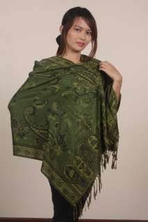 Floral Pashmina Cashmere Shawl Wrap Scarf Thai silk NEW  