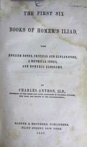   First Six BOOKS OF HOMERS ILIAD, Greek With English Notes 1847  