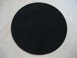   Teppich feiner Velours rund weich ca. 100 cm schwarz mit Kettelung