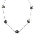    Genuine Tahitian Pearl Necklace Silver  