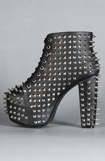 Jeffrey Campbell The Spike Lita Shoe in Black and Silver  Karmaloop 