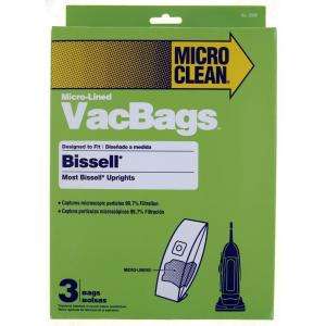 Micro Clean Micro Lined Vacuum Bags for Most Bissell Upright Vacuums 