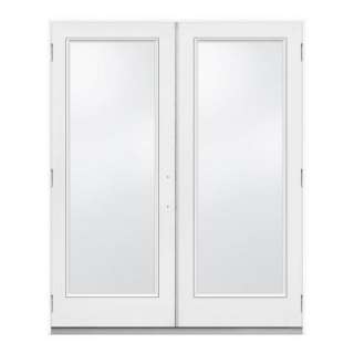 JELD WEN72 in. x 80 in. White Right Hand Outswing French 1 Lite Patio 