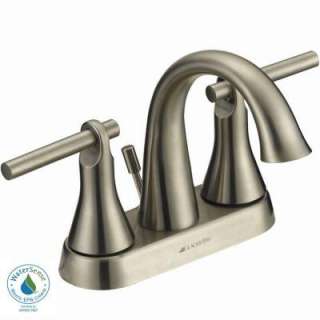 Glacier Bay Toomba 4 in. 2 Handle High Arc Bathroom Faucet in Brushed 