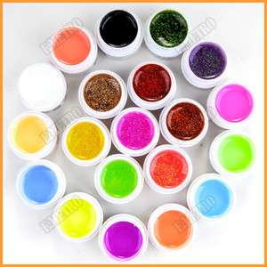 Hot! 20 Color UV Gel set mixed Glitter & Milkshake Nail  