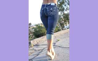   style la idol jeans capri 1208cp size 1 3 5 7 9 11 13 color dark blue