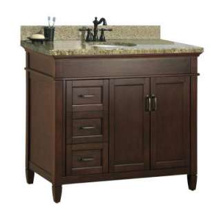 Foremost Ashburn 37 In. X 22 In. Vanity With Left Drawers in Mahogany 