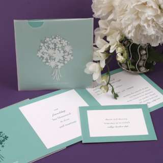 Pocket Blossom Wedding Invitations   Choice of Colors  