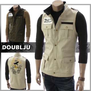 Doublju Mens Casual Pocket Front Vest Jacket (VA01)  