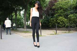   APPAREL RIDING HIGH WAISTED HOT SKINNY disco TROUSERS BLACK S PANTS