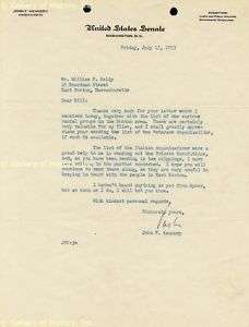 JOHN F. KENNEDY   TYPED LETTER SIGNED 07/17/1953  