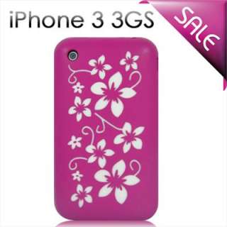 Blumen Muster pink Silikon Hülle Case für Iphone 3G 3GS  