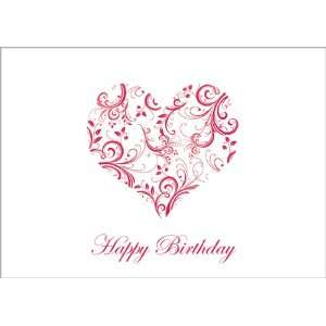 Schlichte romantische Geburtstags Karte Happy Birthday mit floralem 