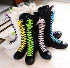 Punk Goth 20 Holes Knee High Canvas Sneaker Girl Lady Women Boots 