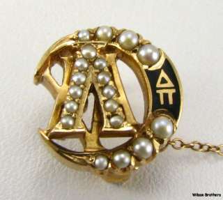 LAMBDA CHI ALPHA fraternity 14k Gold Pearl Vintage PIN  