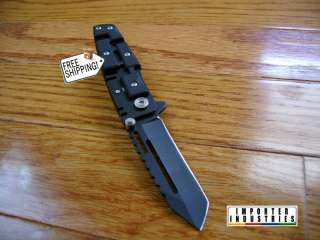 Tactical Black Tanto Style One Handed Folder Lockblade  