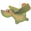 Handbemalte Schwingfigur Flugdino aus Albesia Holz, Flügelweite ca 