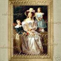 1700s Mother Boy Girl Colonial Dollhouse Picture Art  