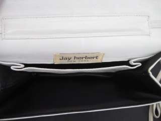 JAY HERBERT White Quilted Leather Shoulder Handbag  