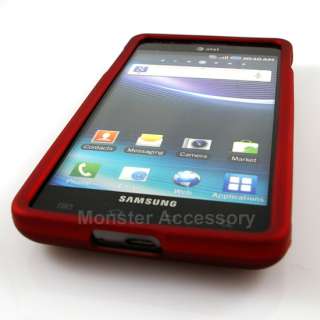 Red Rubberized Hard Case Snap On Cover For Samsung Infuse 4G  