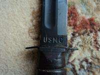 Vintage WWII US Marine Corp USMC Ka Bar Fighting Knife w/ Sheath 