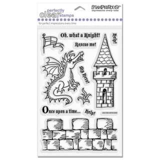 STAMPENDOUS RUBBER STAMPS 11 DRAGON TOWER STAMP SET  