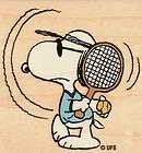 SNOOPY Tennis Ace Wood Mounted Rubber Stamp Stampabilities NEW