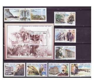 Cuba   Jose Marti 8 Stamp Mint Set & S/S MNH   3C 008  