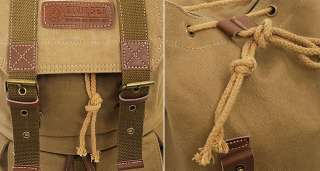 vintage canvas pocket leather camera backpack bag F2002  