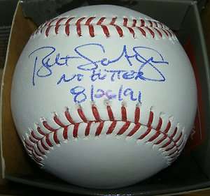   AUTOGRAPHED SIGNED MLB BASEBALL WITH STATS NO HITTER 8/26/91  