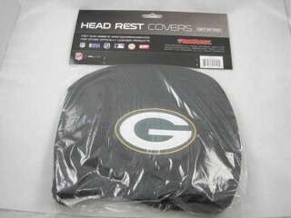 NLF Green Bay Packers Head Rest Covers Set of 2  