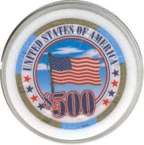 United States Poker Chip Card Guard Casino USA Flag  