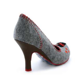Irregular Choice Scottie Grey New Womens Court Shoes  