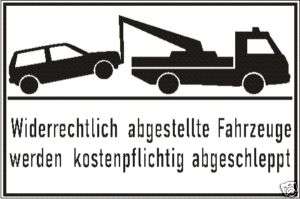 Parken verboten  Symbolik Abschleppen   400x250 mm  