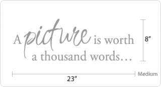 picture is worth a thousand words Vinyl Wall Quote Decal  