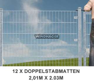 24m Doppelstab 2030mm Gitterzaun Zaun Gartenzaun Metall  