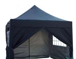 3m Pop Up Pyramid roof Garden Gazebo Party Tent Waterproof Black 