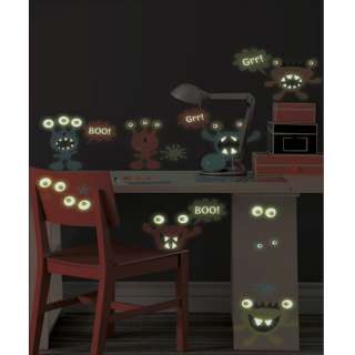 Monsters Glow in the Dark 27 Wall Stickers (FREE P+P)  