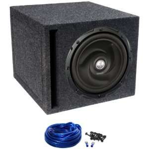   Atrend Single 12 MDF Vented Subwoofer Enclosure + Sub Box Wire Kit