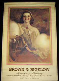   1937 PIN UP CALENDAR BROWN & BIGELOW FUR CLAD JAZZ AGE JOAN  
