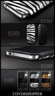 Custodia Cover Iphone 4 4S Pelle  Protettivo Safara Zebra & Leopardo 