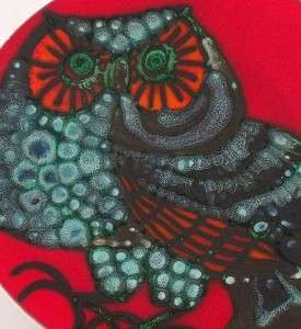 Poole Pottery Delphis Owl Charger By Margaret Anderson  