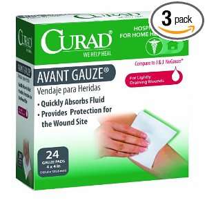 Curad Avant Gauze, 4 Inches X 4 Inches, 2 Pad/Pouch (Pack 