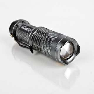 Mini Flashlight Adjustable Focus Zoom Torch CREE Q5 LED Light Lamp 
