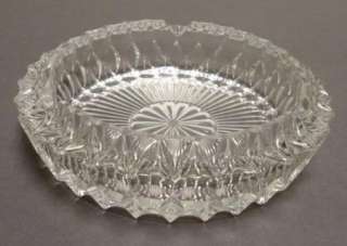 Vintage Clear Glass Thick Round Ashtray  