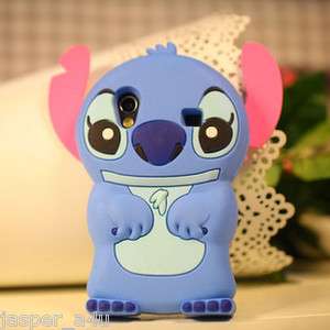 Blue Color Disney Stitch 3D Ear Soft Case Cover for Samsung Galaxy 