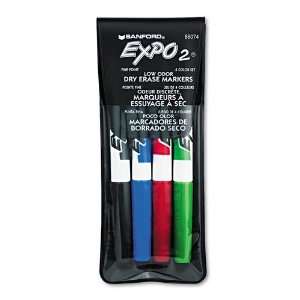  EXPO® Low Odor Dry Erase Marker, Fine Point, Assorted, 4 